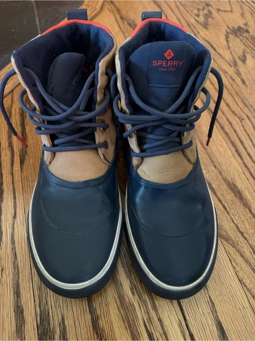 Sperry Navy, Tan and Red Men's Boat Shoes